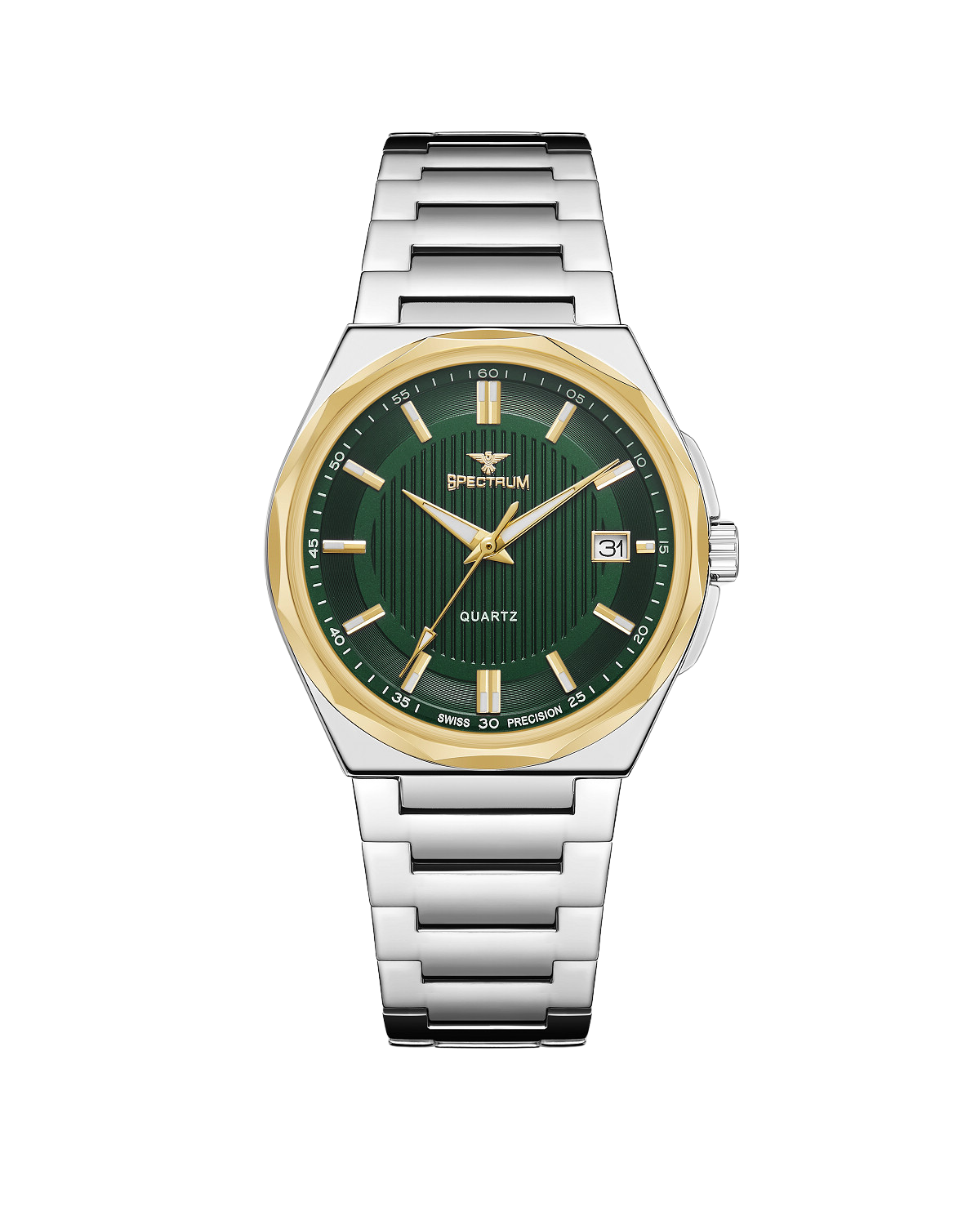 Stainless Steel MEN's Two Tone Gold Watch - S17074M-6 — Spectrum